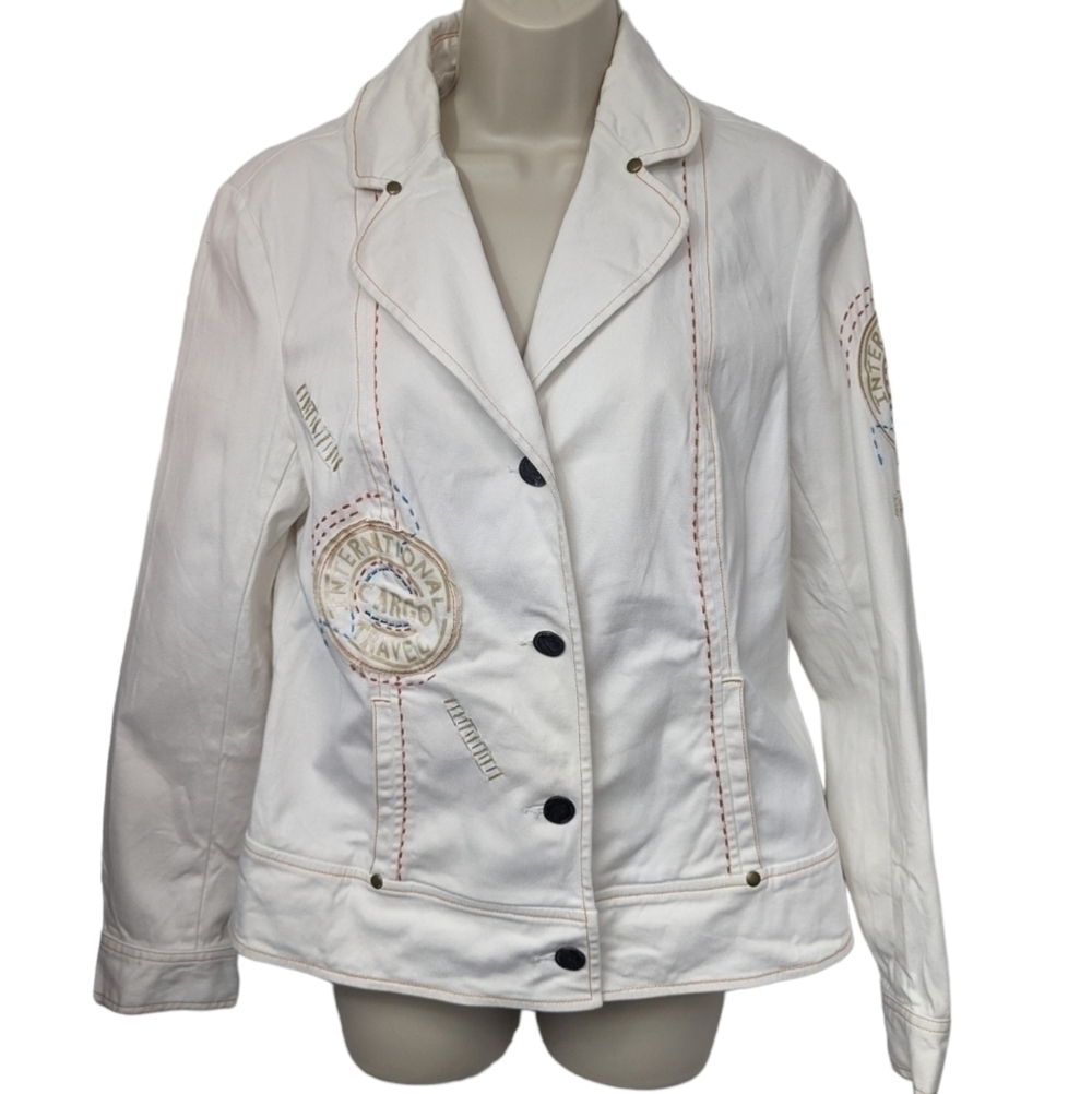 Christine Phillipe California Embroidered Blazer Sz 8